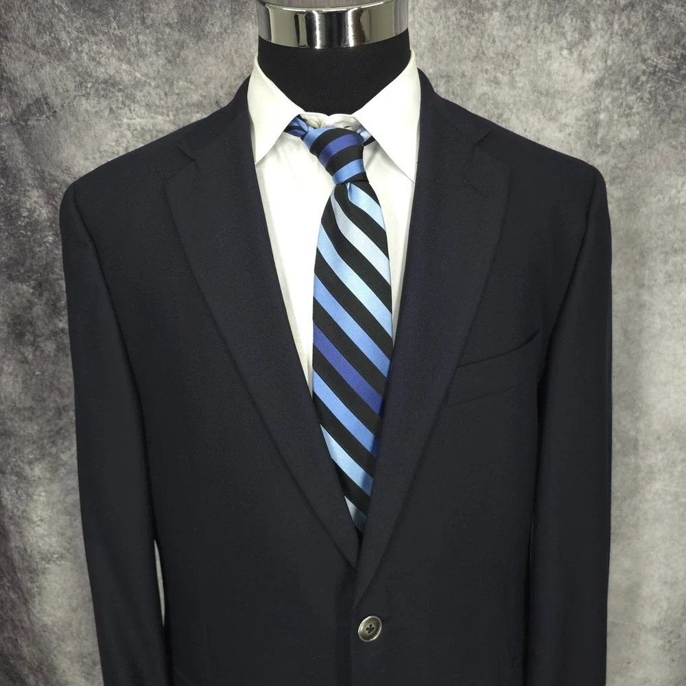 Hart Schaffner Max Gold Trumpeter‎ Blazer Jacket Mens 43R Blue Sports Coat Vent